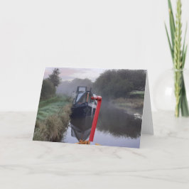 Narrowboats an einem miesen Morgen. Leer Karte