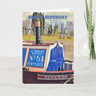 NARROWBOATS BIRTHDAY CARD DANKESKARTE
