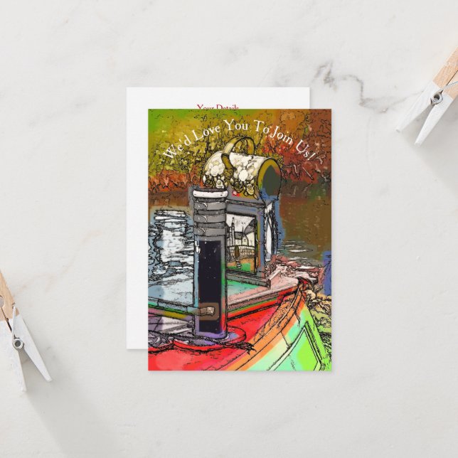 NARROWBOATS EINLADUNG (Vorderseite/Rückseite Beispiel)