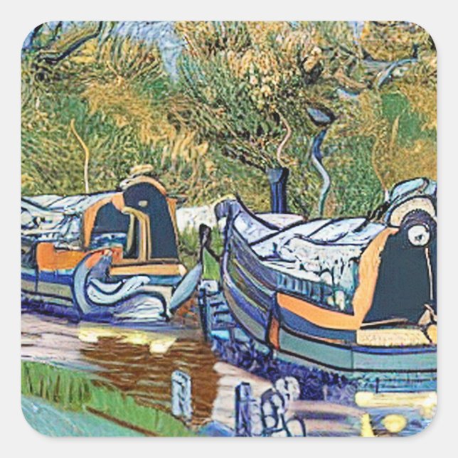NARROWBOATS QUADRATISCHER AUFKLEBER (Vorderseite)