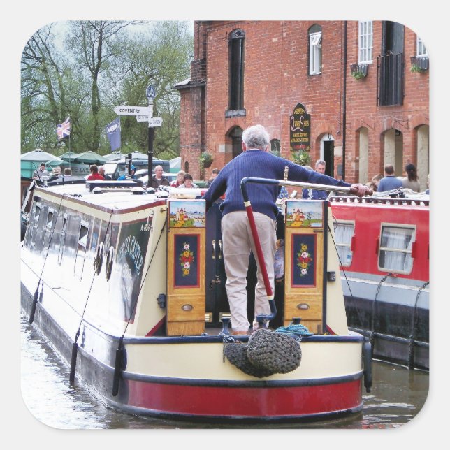 NARROWBOATS QUADRATISCHER AUFKLEBER (Vorderseite)