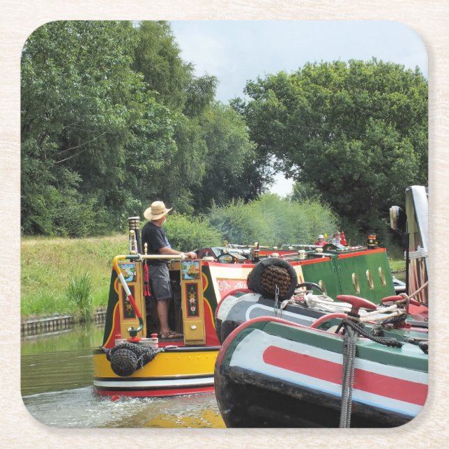 NARROWBOATS RECHTECKIGER PAPPUNTERSETZER (Vorderseite)