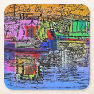 NARROWBOATS RECHTECKIGER PAPPUNTERSETZER