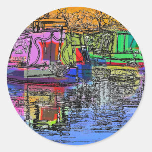 NARROWBOATS RUNDER AUFKLEBER