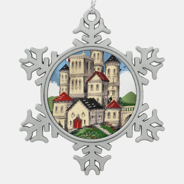 NARROWBOATS SCHNEEFLOCKEN Zinn-Ornament (Vorderseite)