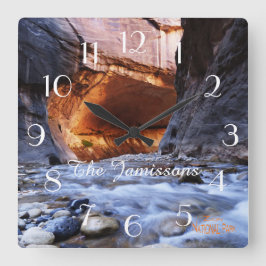 Narrows Zion National Park Utah, Quadratische Wanduhr