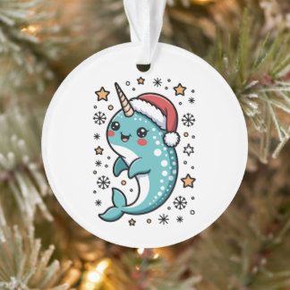 Narval Chapeau de Père Noël Noël Kawaii Vacances N