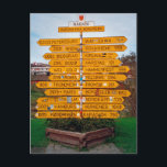 Narvik Wegweiser Postkarte<br><div class="desc">Unterschiedliche Beschilderung in Narvik,  Nordnorwegen.</div>