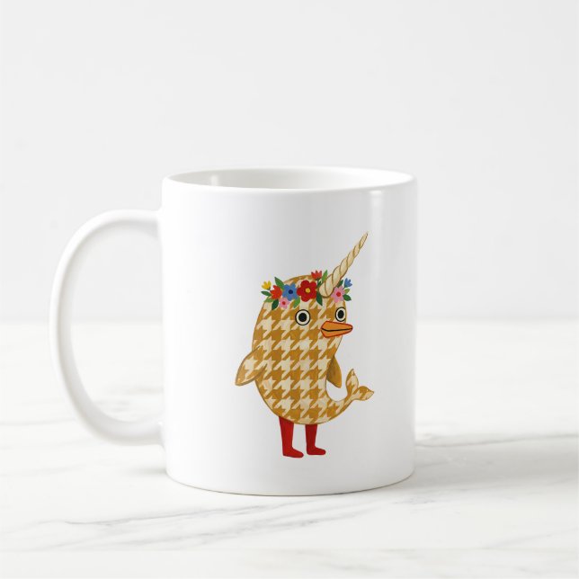Narwal-Blumenkronen-Tasse Kaffeetasse (Links)