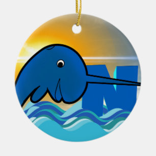 Narwal Keramik Ornament