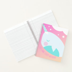 Narwal Ombre Pastell Regenbogen Himmel Notizbuch