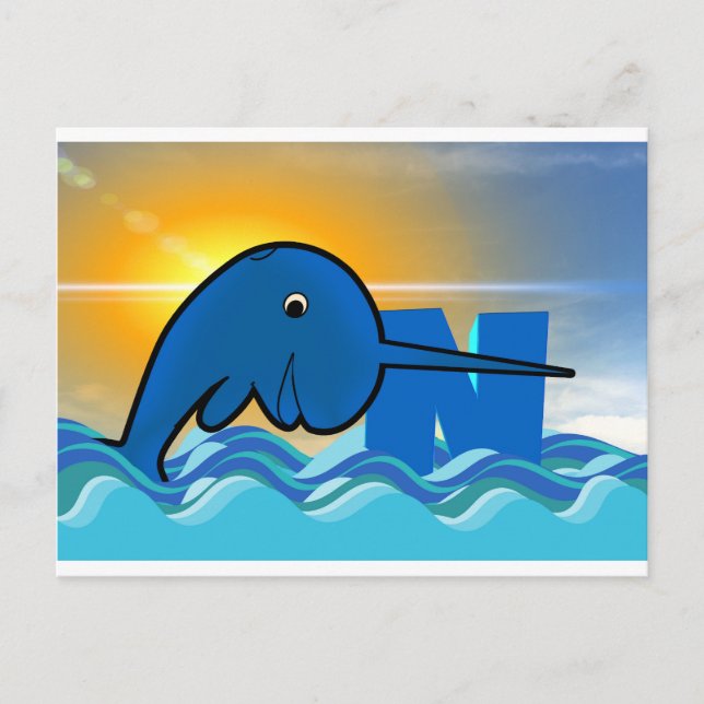 Narwal Postkarte (Vorderseite)