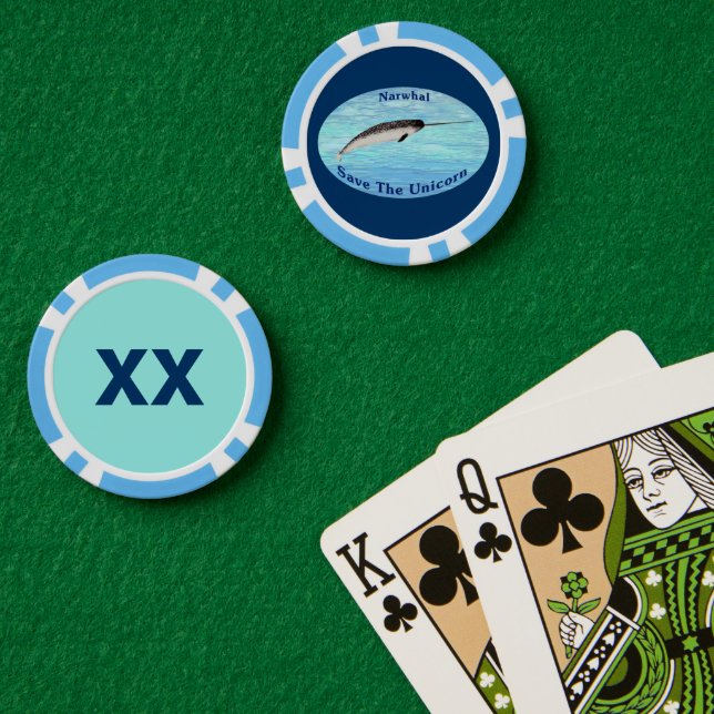 Narwal - Rette das Einhorn Pokerchips (Pokertisch (doppelt))
