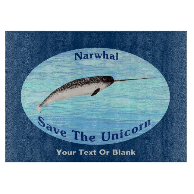 Narwal - Rette das Einhorn Schneidebrett (Vorderseite)