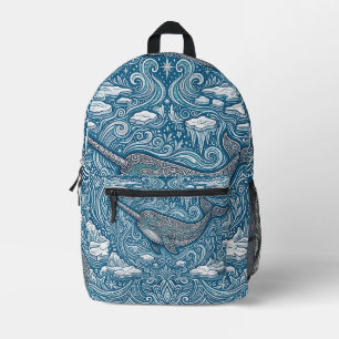 Narwal-Rucksack Arktis – Spiral-Eis-Design Bedruckter Rucksack