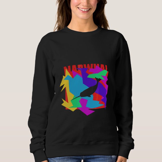Narwal Tier Mosaik Puzzle Sweatshirt (Vorderseite)