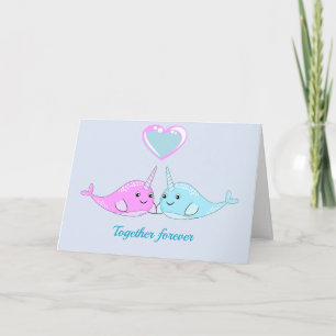Narwal Valentinstag Grußkarte Karte