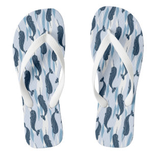 Narwhal Allover Print Umdreh Flop Flip Flops