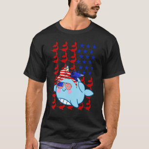 Narwhal American Flag Narwhal 4. Juli T-Shirt