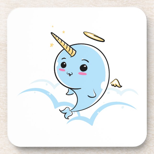 Narwhal Angel Süsse Getränkeuntersetzer (Vorderseite)