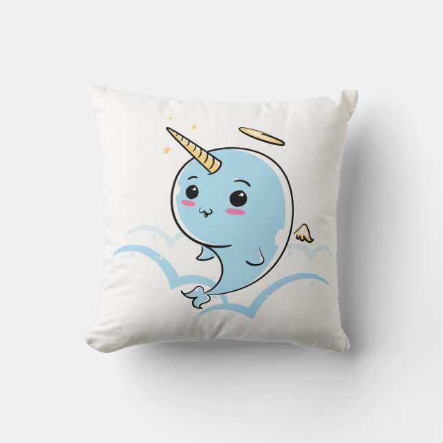 Narwhal Angel Süsse Kissen (Vorderseite)