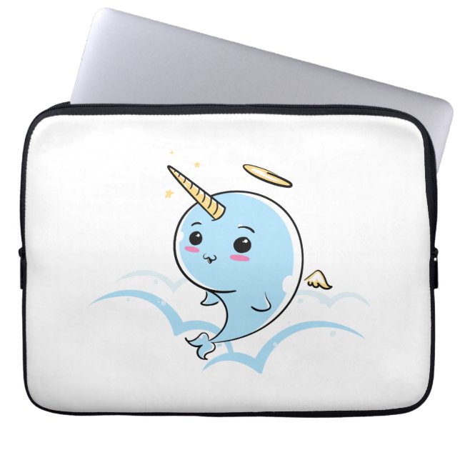 Narwhal Angel Süsse Laptopschutzhülle (Vorderseite)