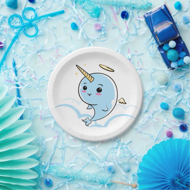 Narwhal Angel Süsse Pappteller (Party)