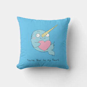 Narwhal avec coeur Saint Valentin Coussin