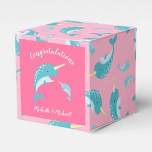 Narwhal Baby Dusche Pink Girl Whale Geschenkschachtel
