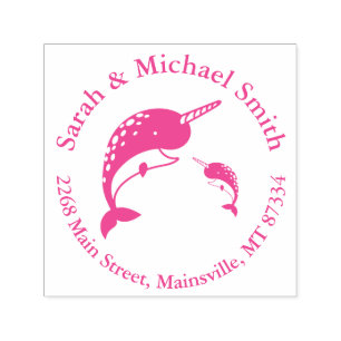 Narwhal Baby Dusche Pink Girl Whale Permastempel