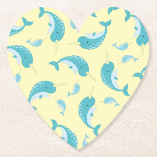 Narwhal Baby Duwer Yellow Gender Neutral Wal Untersetzer