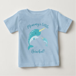 Narwhal Baby Shower Blue Boy Whale Baby T-shirt