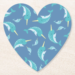Narwhal Baby Shower Blue Boy Whale Untersetzer
