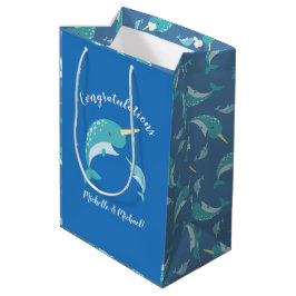 Narwhal Baby Shower Mittlere Geschenktüte