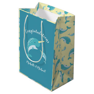 Narwhal Baby Shower Mittlere Geschenktüte