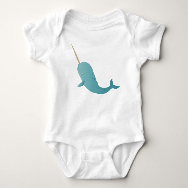 Narwhal Baby Strampler (Vorderseite)