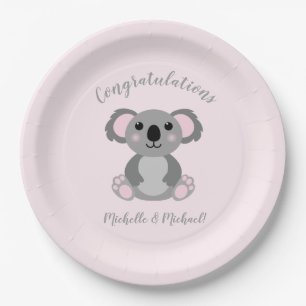 Narwhal Babydusche Gelbes Geschlecht Neutraler Wal Pappteller