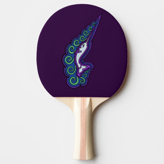Narwhal bewegt keltische Art-das bunte Tischtennis Schläger (Vorderseite)