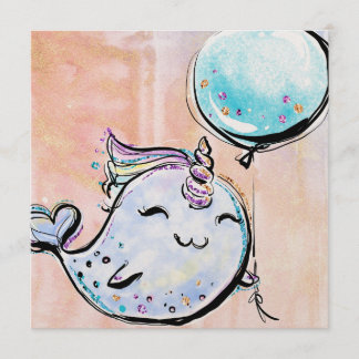 Narwhal Birthday Einladung