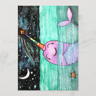 Narwhal Birthday Party Einladung