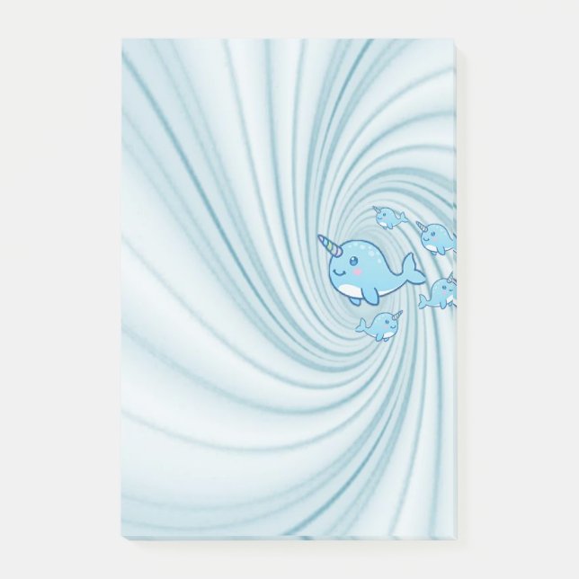 Narwhal Blue Post-it Klebezettel (Vorderseite)