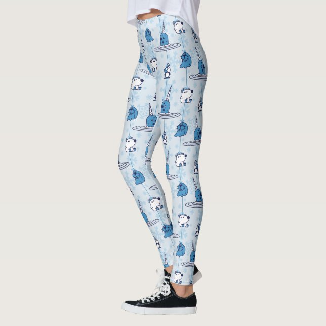 Narwhal Blue Snowflake Pattern Leggings (Links)