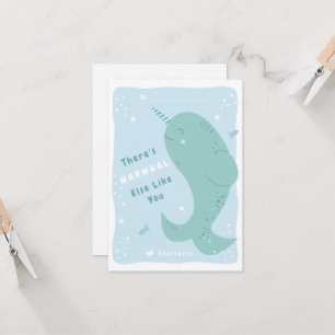 Narwhal Else Club Valentine Card Karte