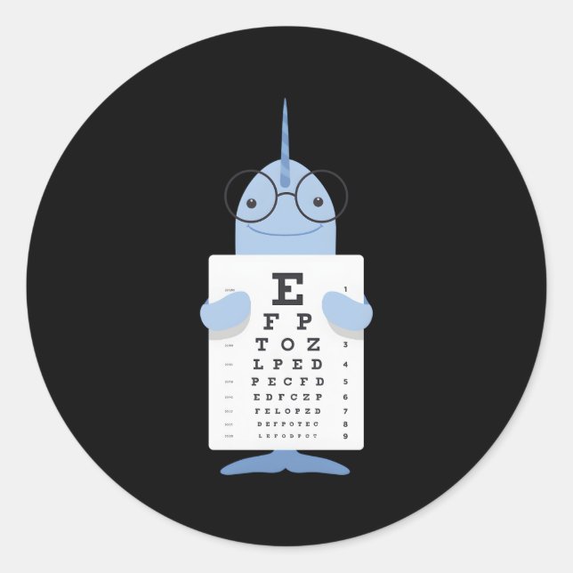 Narwhal Eye Ch Doctor Runder Aufkleber (Vorderseite)