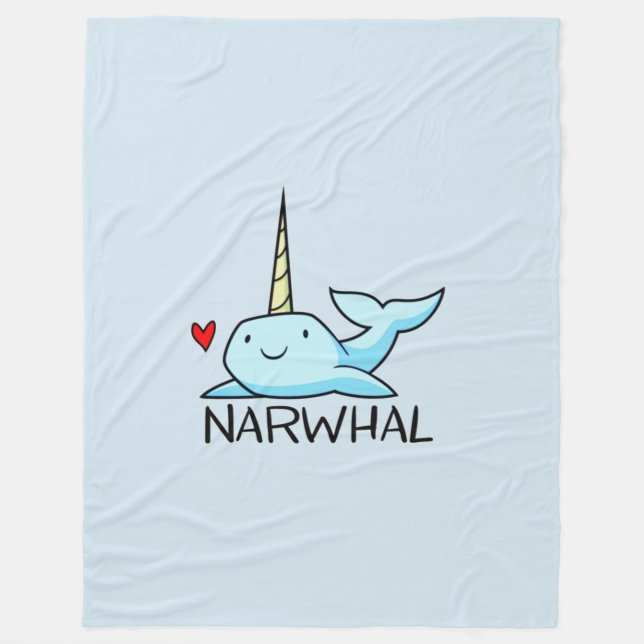 Narwhal Fleecedecke (Vorderseite)