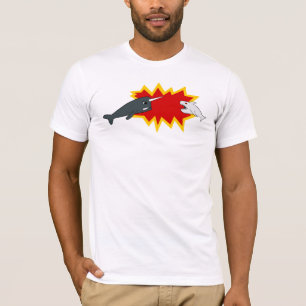 Narwhal gegen Haifisch T-Shirt