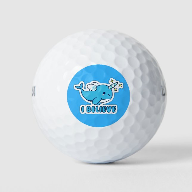 Narwhal Ich glaube Golfball (Vorderseite)