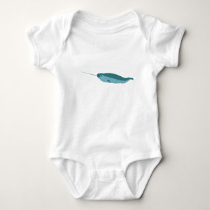 Narwhal im blauen Ozean Baby Strampler