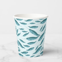 Narwhal im Muster des blauen Ozeans