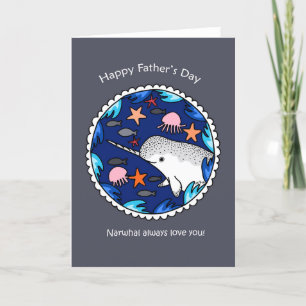 Narwhal immer Liebe Sie glücklich Vatertag Dankeskarte